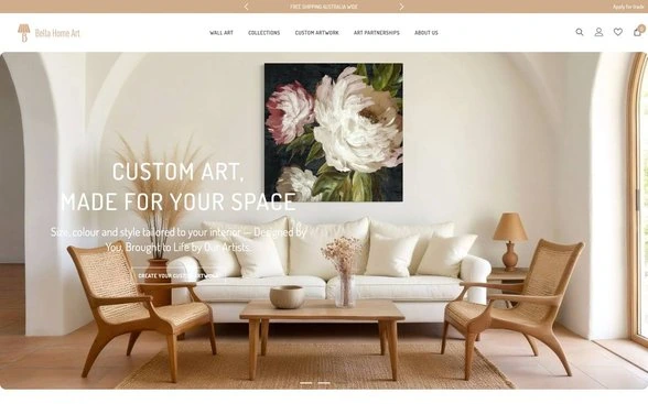 Bella Home Art interior decor case study - curated home furnishings shop