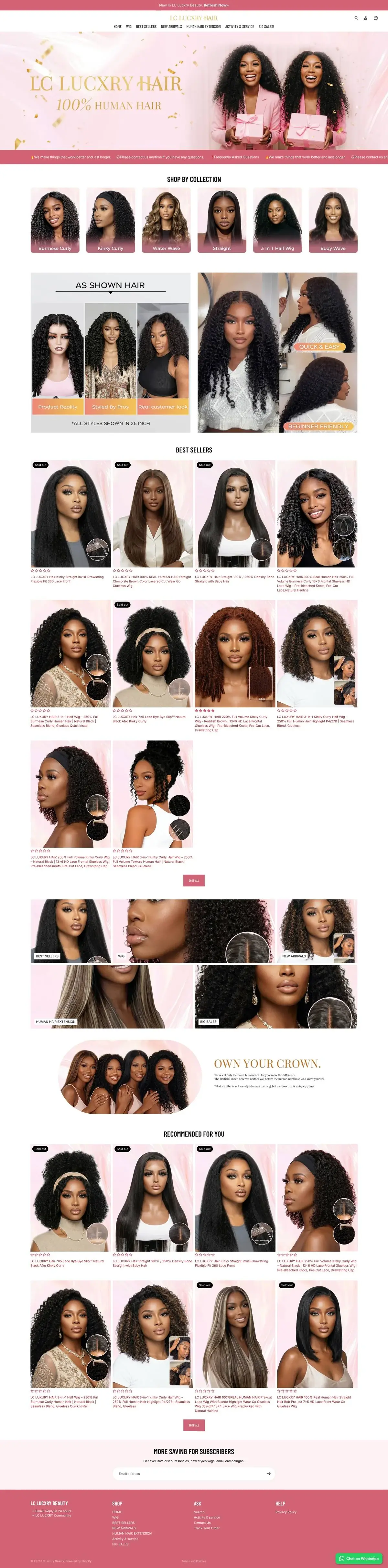 LC Lucry Beauty skincare and cosmetics e-commerce - premium beauty products