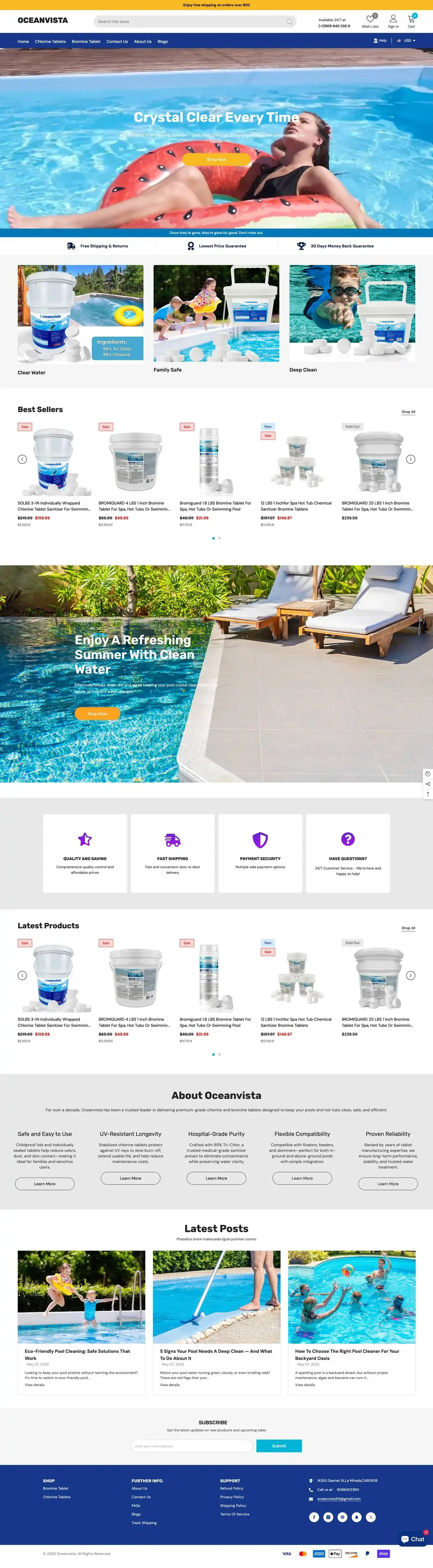 Oceanvista coastal home decor e-commerce - beach inspired furnishings