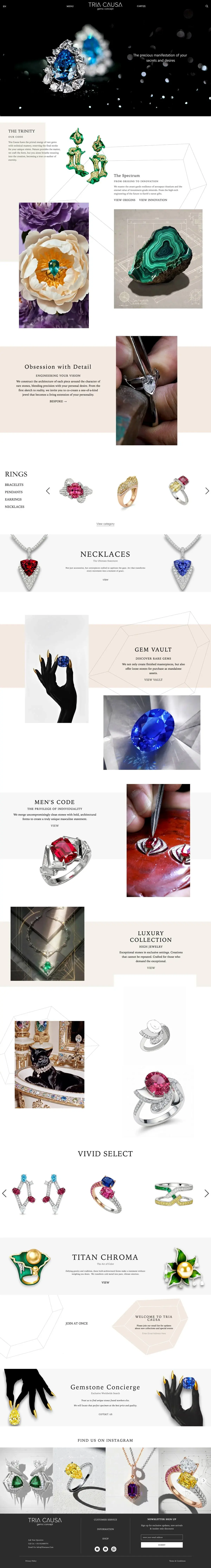 Tria Causa sustainable fashion brand website - ethical clothing collection