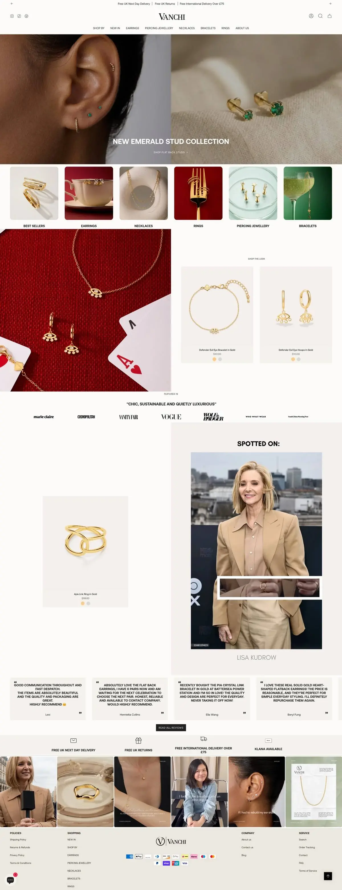 Vanchy luxury fashion accessories e-commerce - premium product showcase