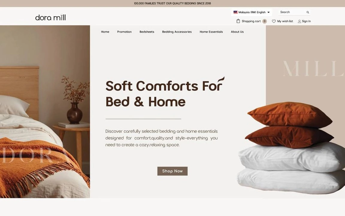 Dora Mill fashion e-commerce platform - contemporary apparel collection