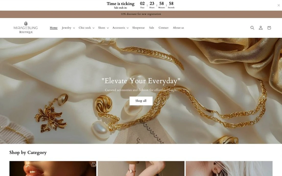 Miraebling fashion jewelry e-commerce - trendy accessory collection